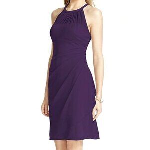 David's Bridal Women's Side Cascade Dress Short Plum Size 10